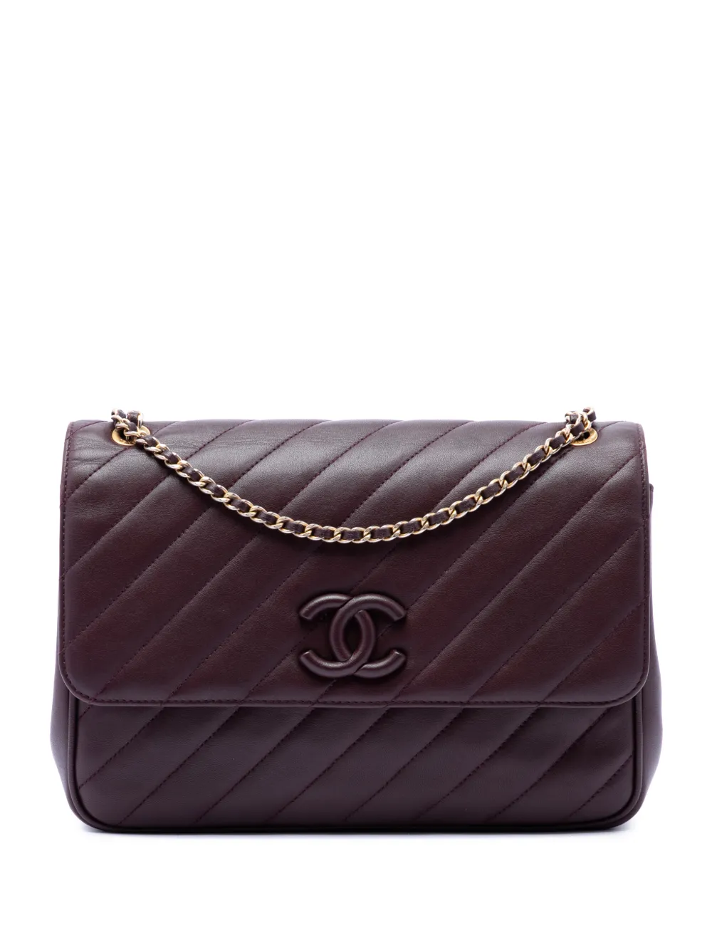 CHANEL Pre-Owned 2015-2016 Diagonal Quilted Lambskin CC Signature Flap crossbody bag - Rosso