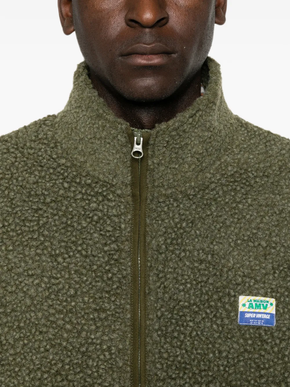 American Vintage Hoktown sweater met logo-patch Groen