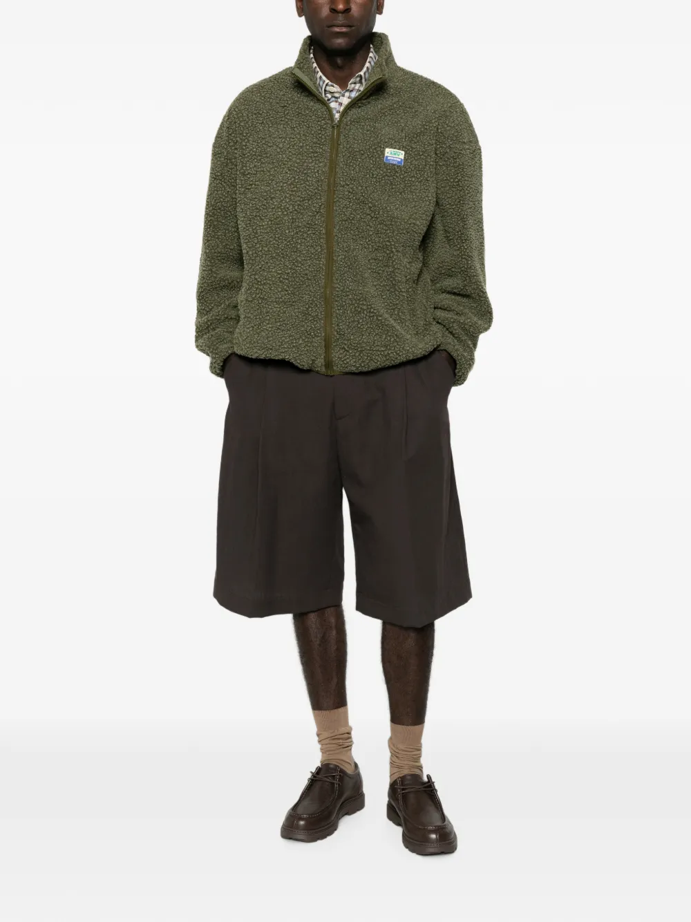 American Vintage Hoktown sweater met logo-patch Groen
