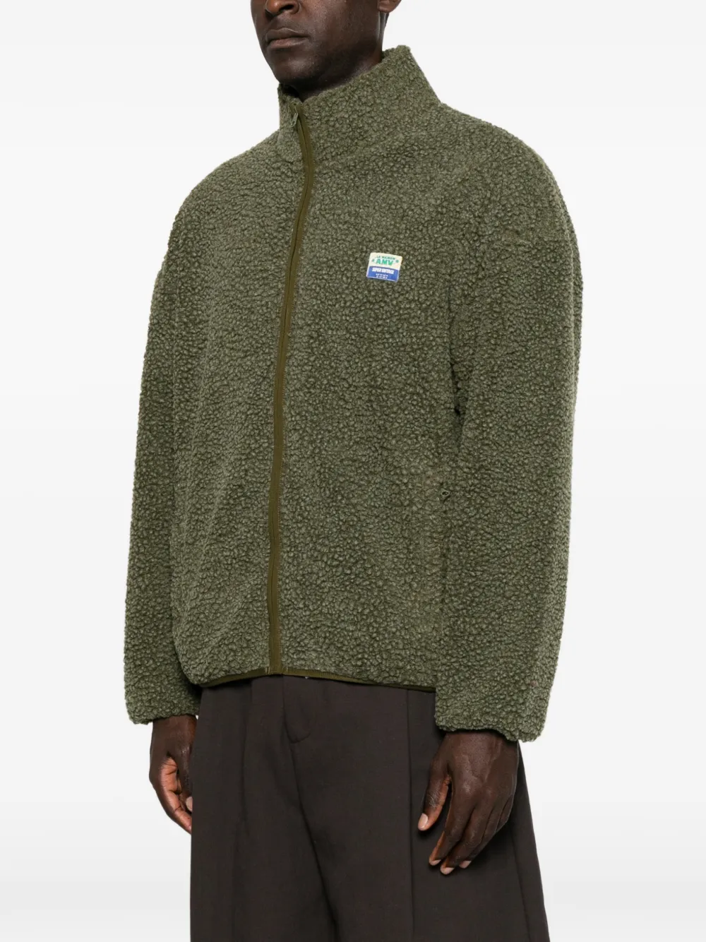 American Vintage Hoktown sweater met logo-patch Groen