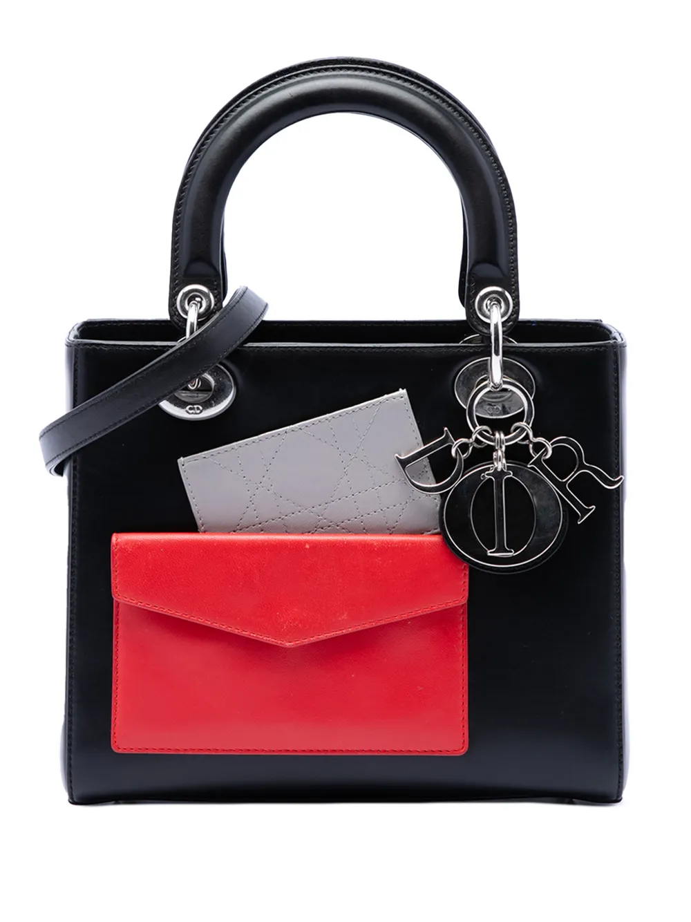 Christian Dior Pre-Owned 2014 Medium Calfskin Pockets Lady Dior satchel - Nero