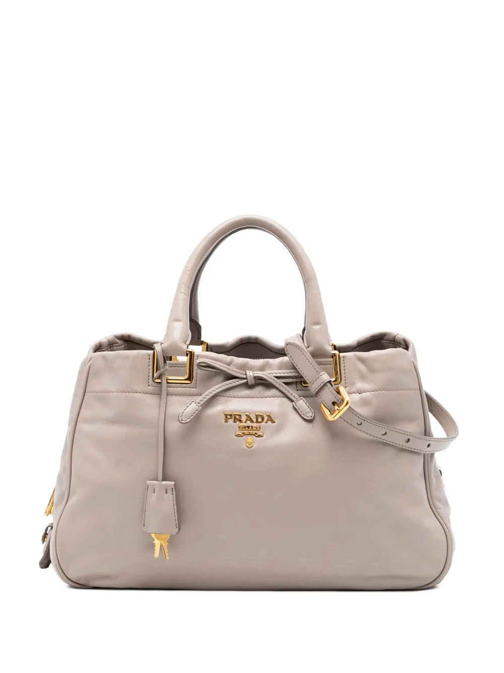 Prada Pre-Owned 2016-2026 Vitello Bow satchel - Toni neutri