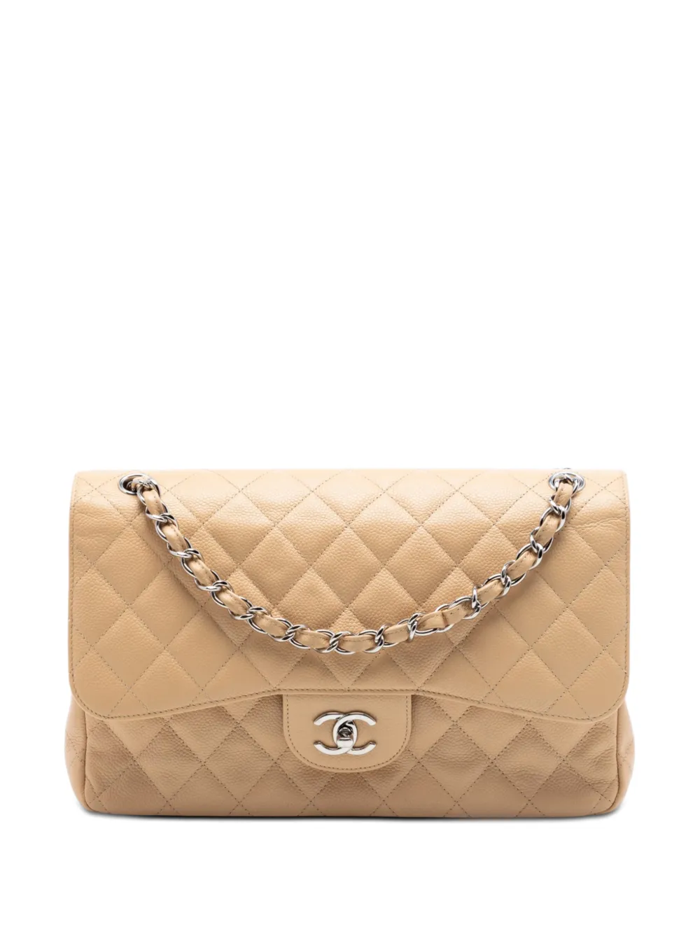CHANEL Pre-Owned 2012 Jumbo Classic Caviar Double Flap shoulder bag - Toni neutri