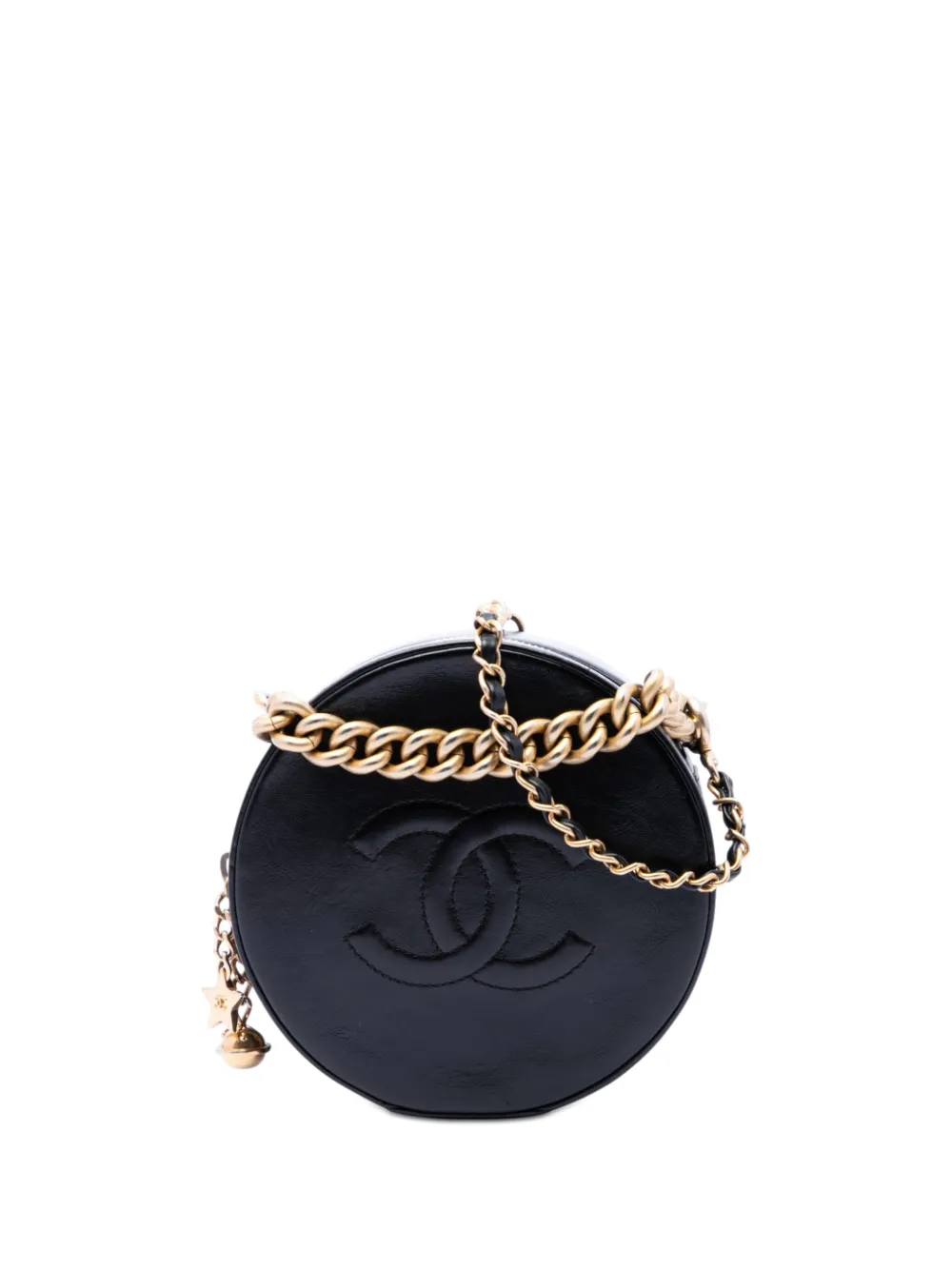 CHANEL Pre-Owned 2018 Glazed Calfskin Round As Earth Evening Bag satchel - Nero