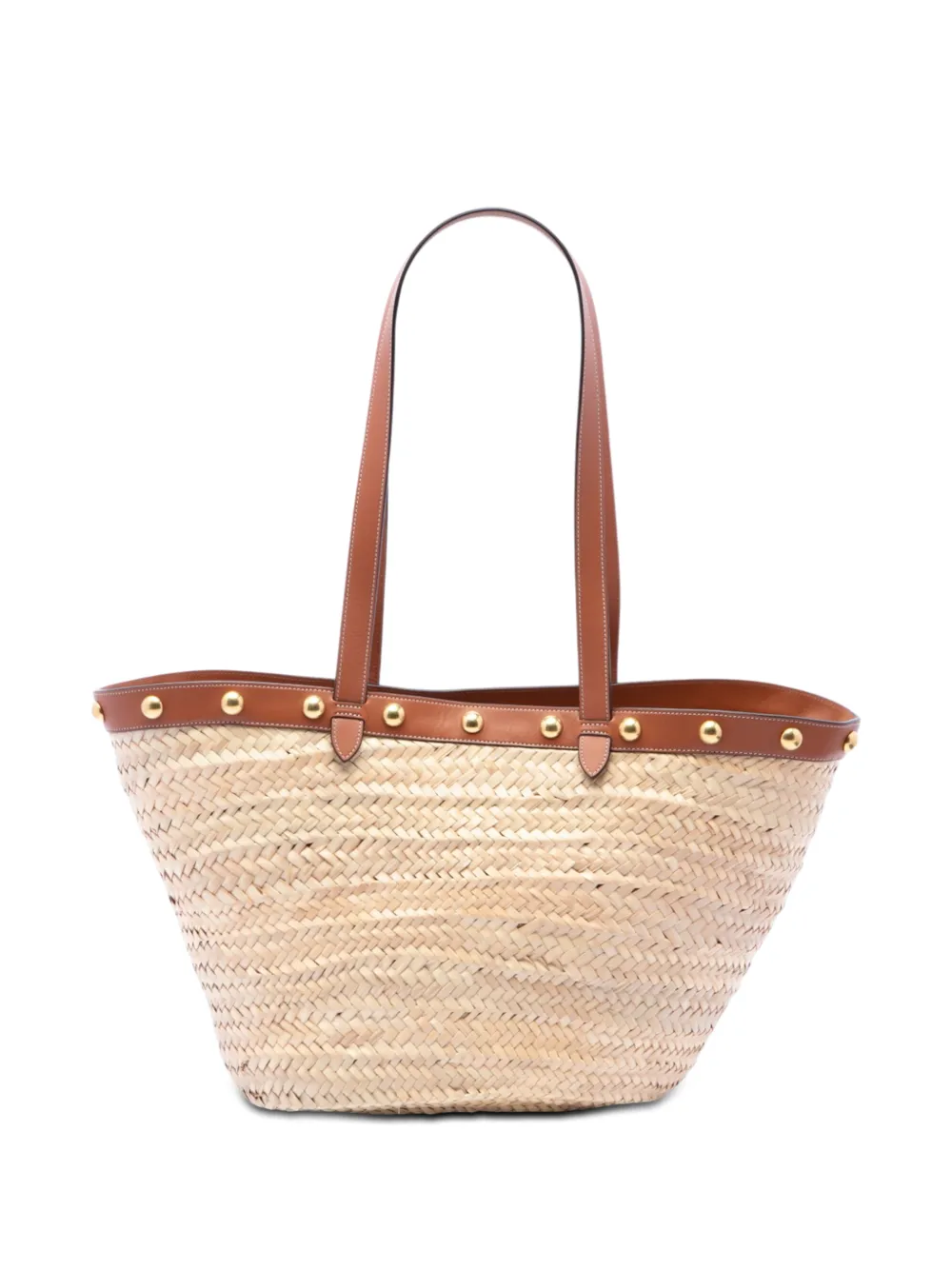 Celine Pre-Owned 2019 Large Raffia Classic Studded Panier tote bag - Toni neutri