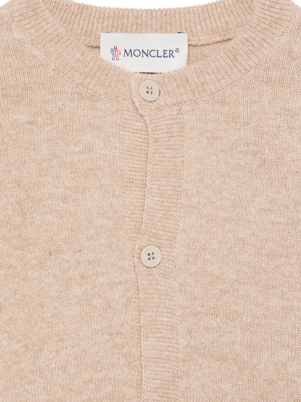 Moncler Enfant Muts en vest met geborduurd logo Beige