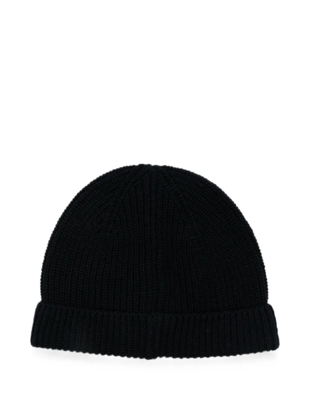 Moncler Enfant Ribgebreide muts met logo-patch Blauw