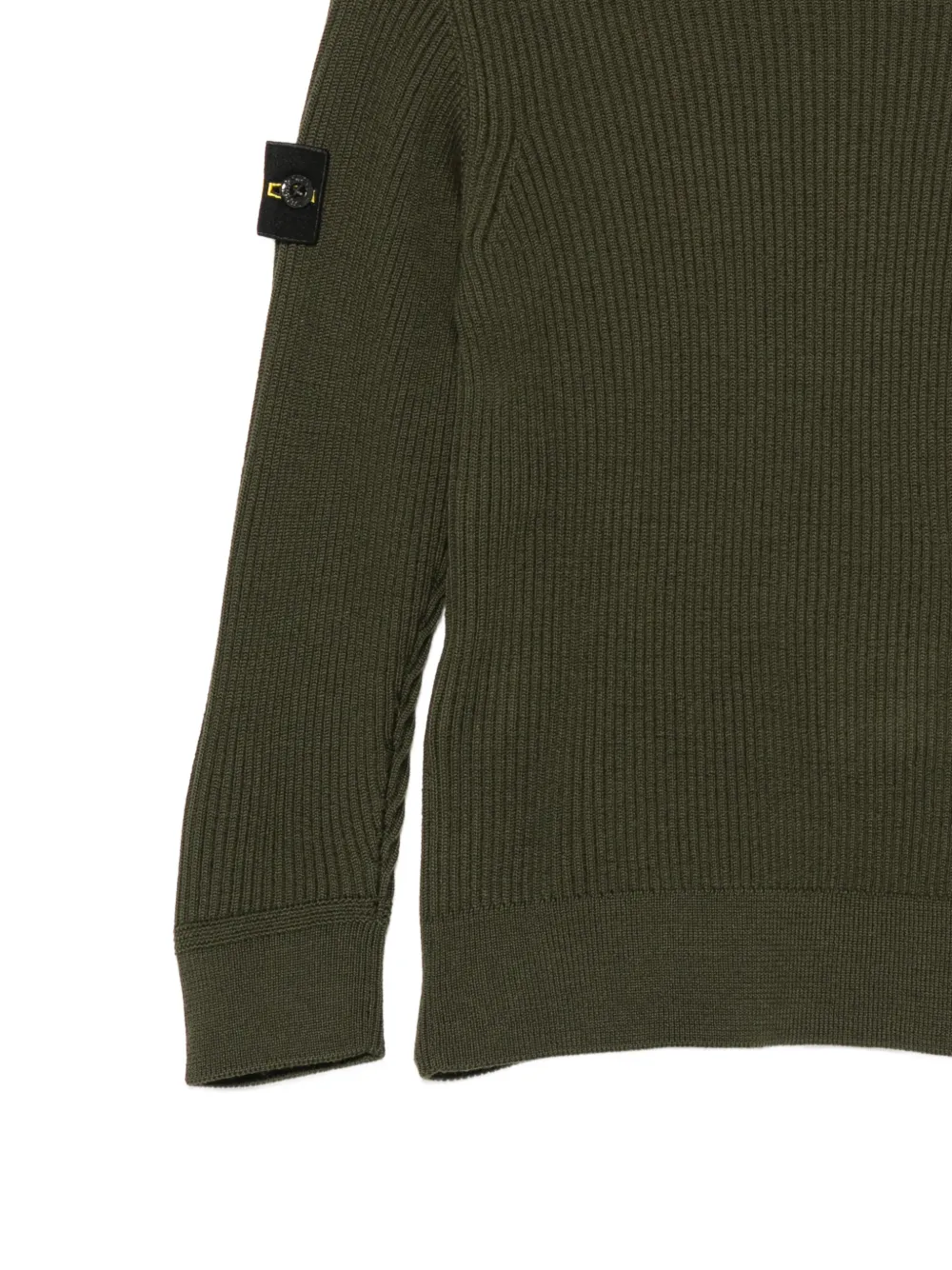 Stone Island Junior Geribbelde trui met Compass-logopatch Groen
