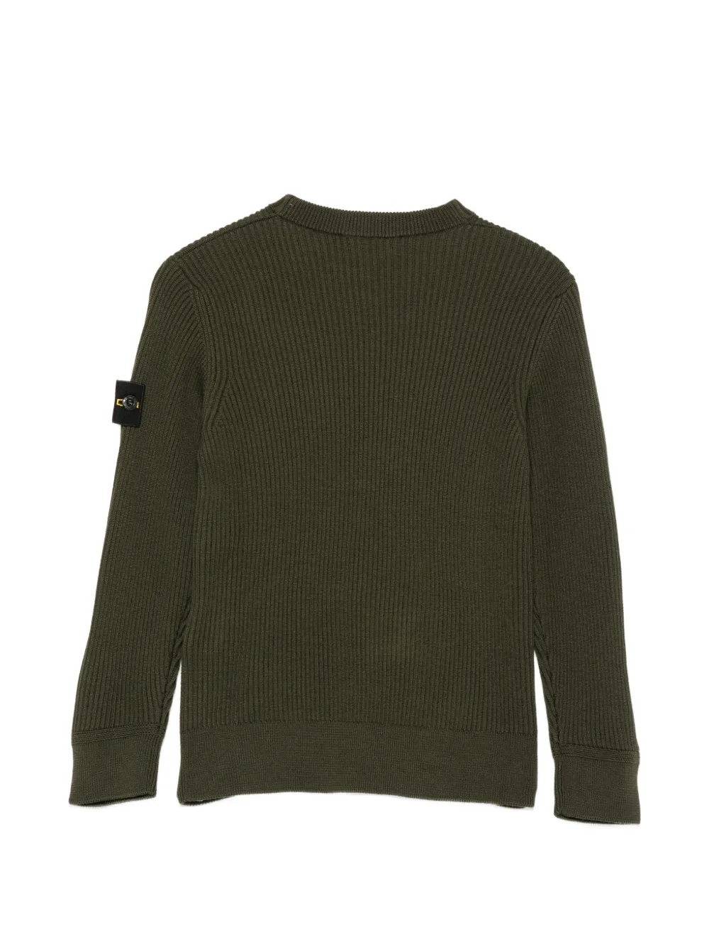 Stone Island Junior Geribbelde trui met Compass-logopatch Groen