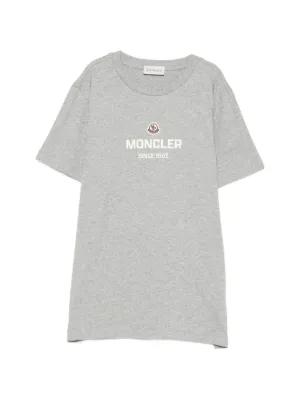 Moncler Enfant logo-patch short-sleeve T-shirt | Grey | FARFETCH GE