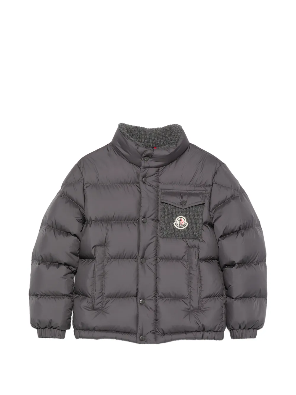 Moncler Enfant doudoune Jarek à empiècements en maille - Gris
