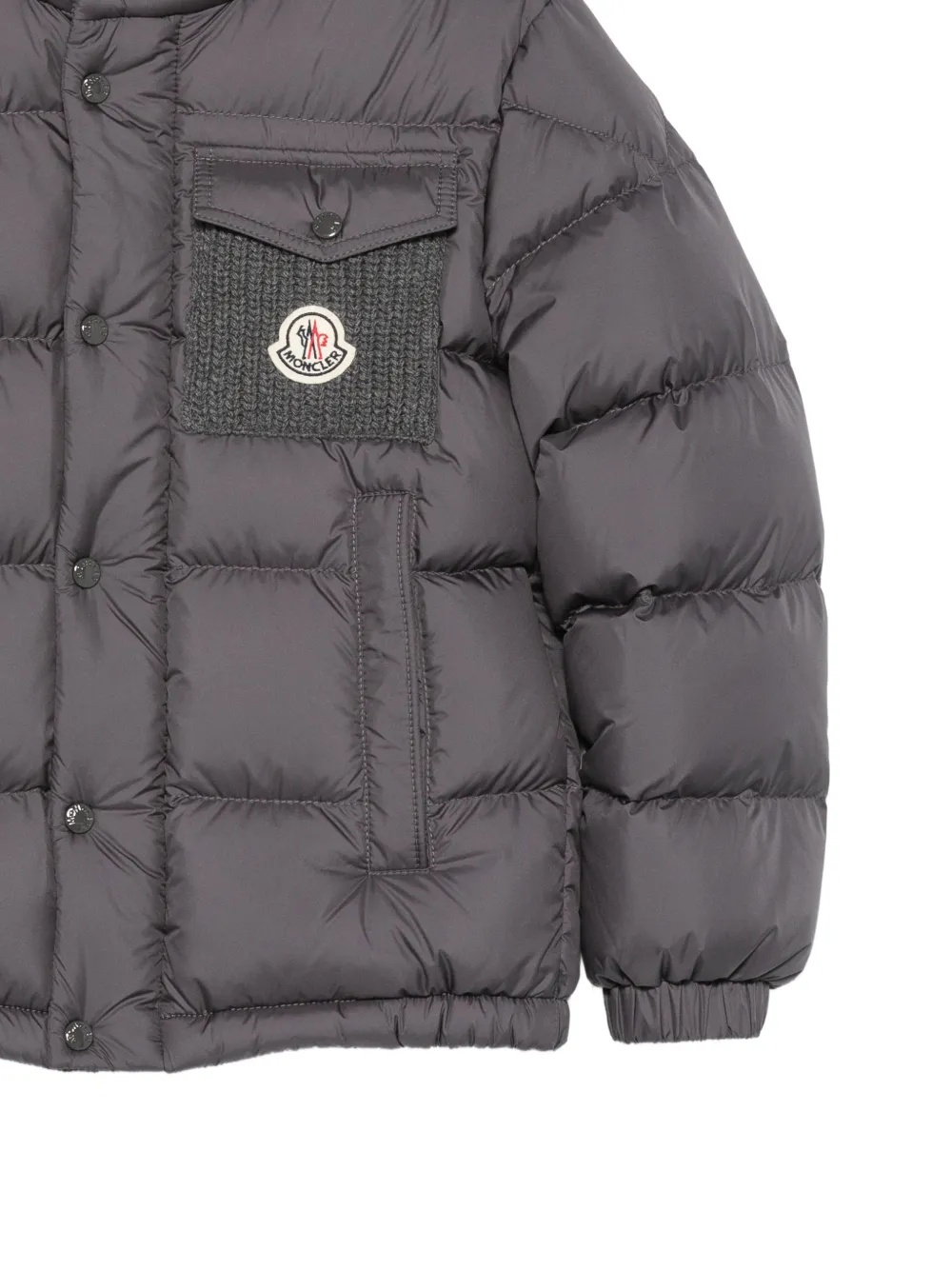 Moncler Enfant Jarek gewatteerd jack met logo-patch Grijs