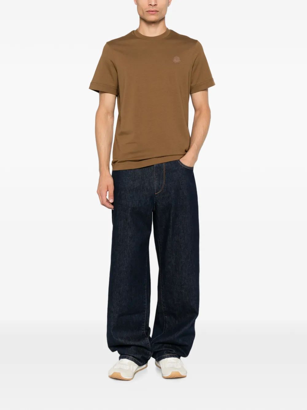 Moncler logo-patch T-shirt Bruin