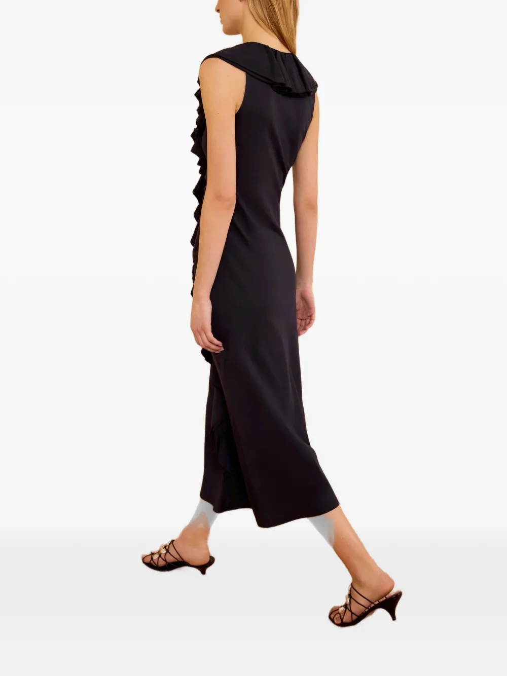Ulla Johnson Chiara midi-jurk met ruches Blauw