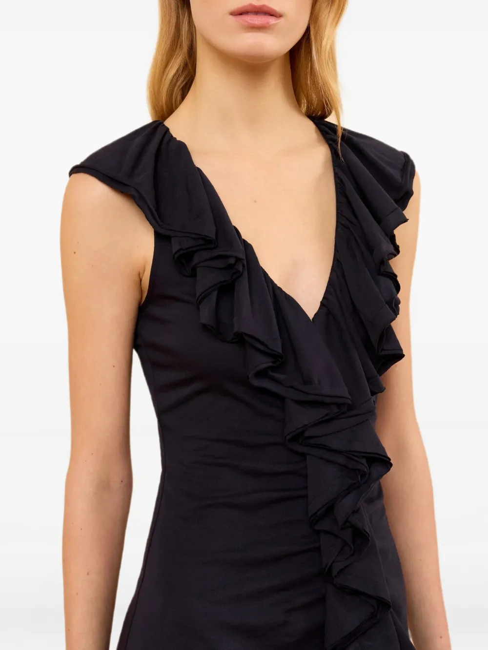 Ulla Johnson Chiara midi-jurk met ruches Blauw