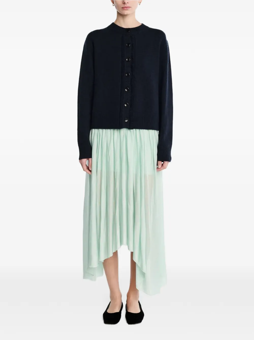 Maria McManus ladder-stitch fringe-detail cardigan - Blu
