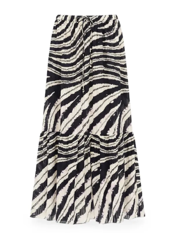 Ulla Johnson Olina Shibori-print Midi Skirt in Black