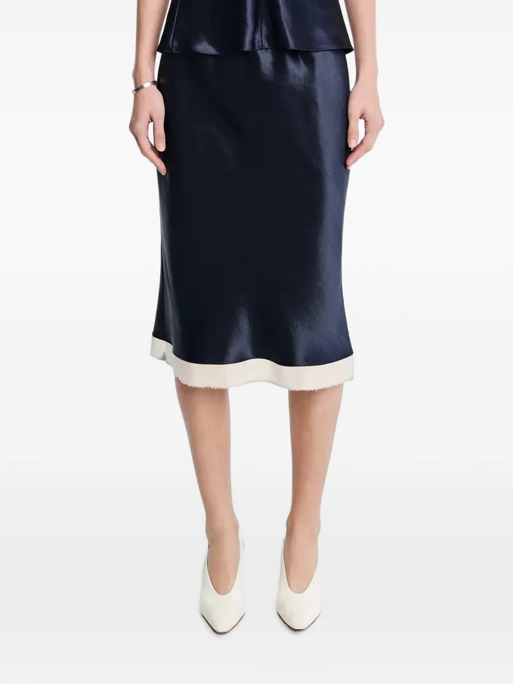 Maria McManus bias-cut frayed midi skirt - Blau