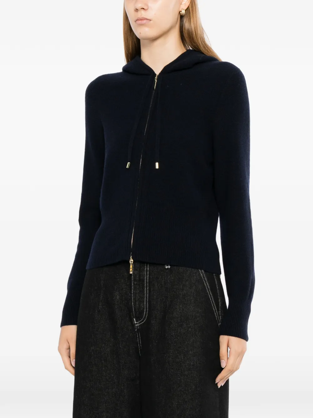 N.Peal Honeycomb hoodie met rits Blauw