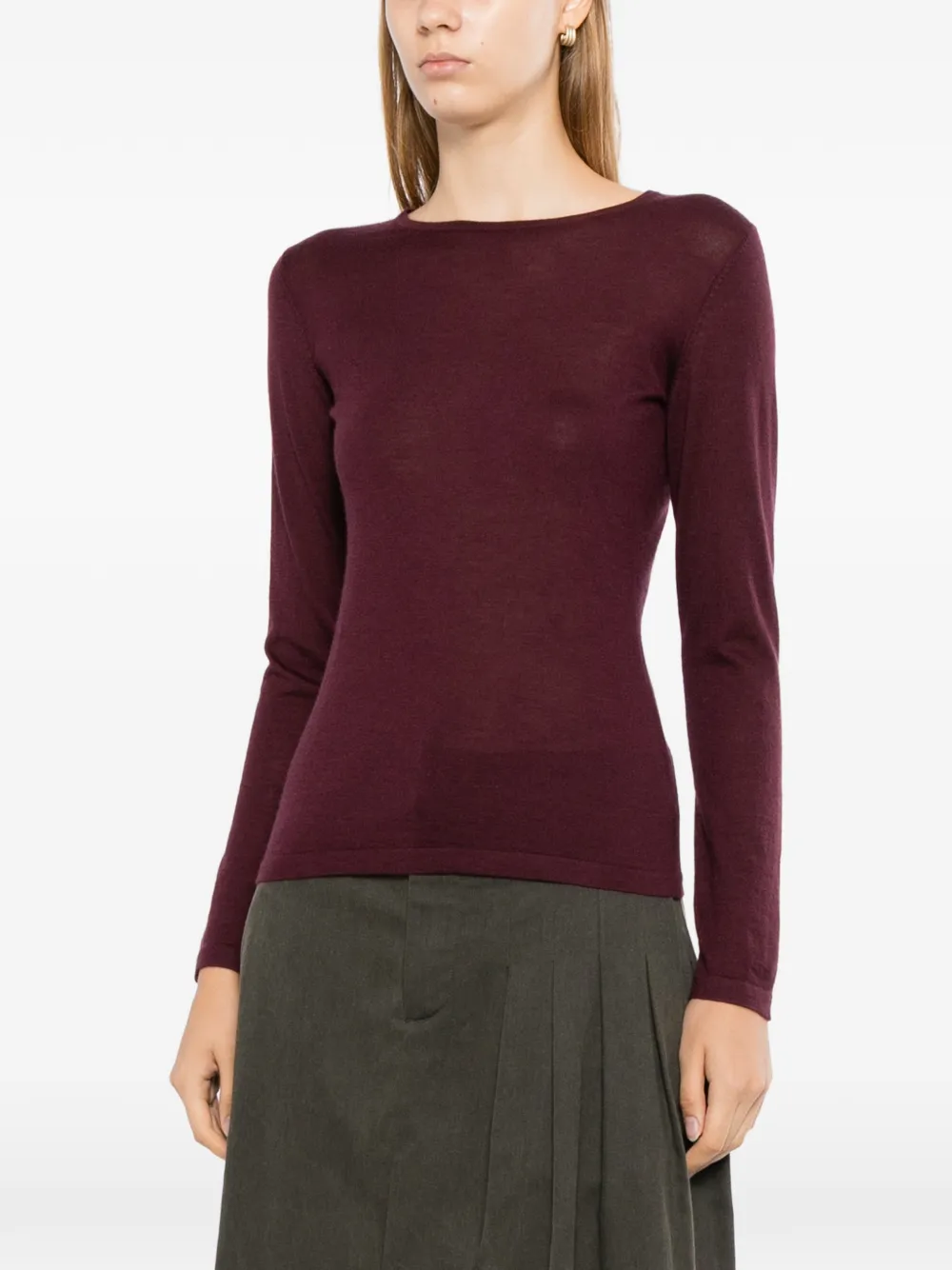 N.Peal Eden top met ronde hals Paars