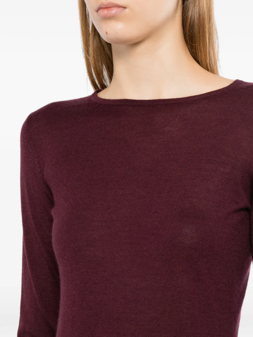 N.Peal Eden top met ronde hals Paars