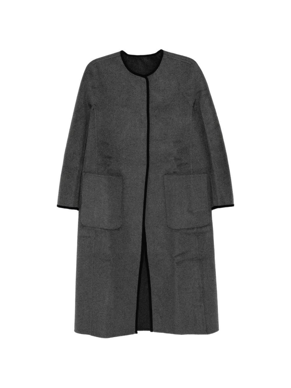 N.Peal contrast-trim patch-pocket coat