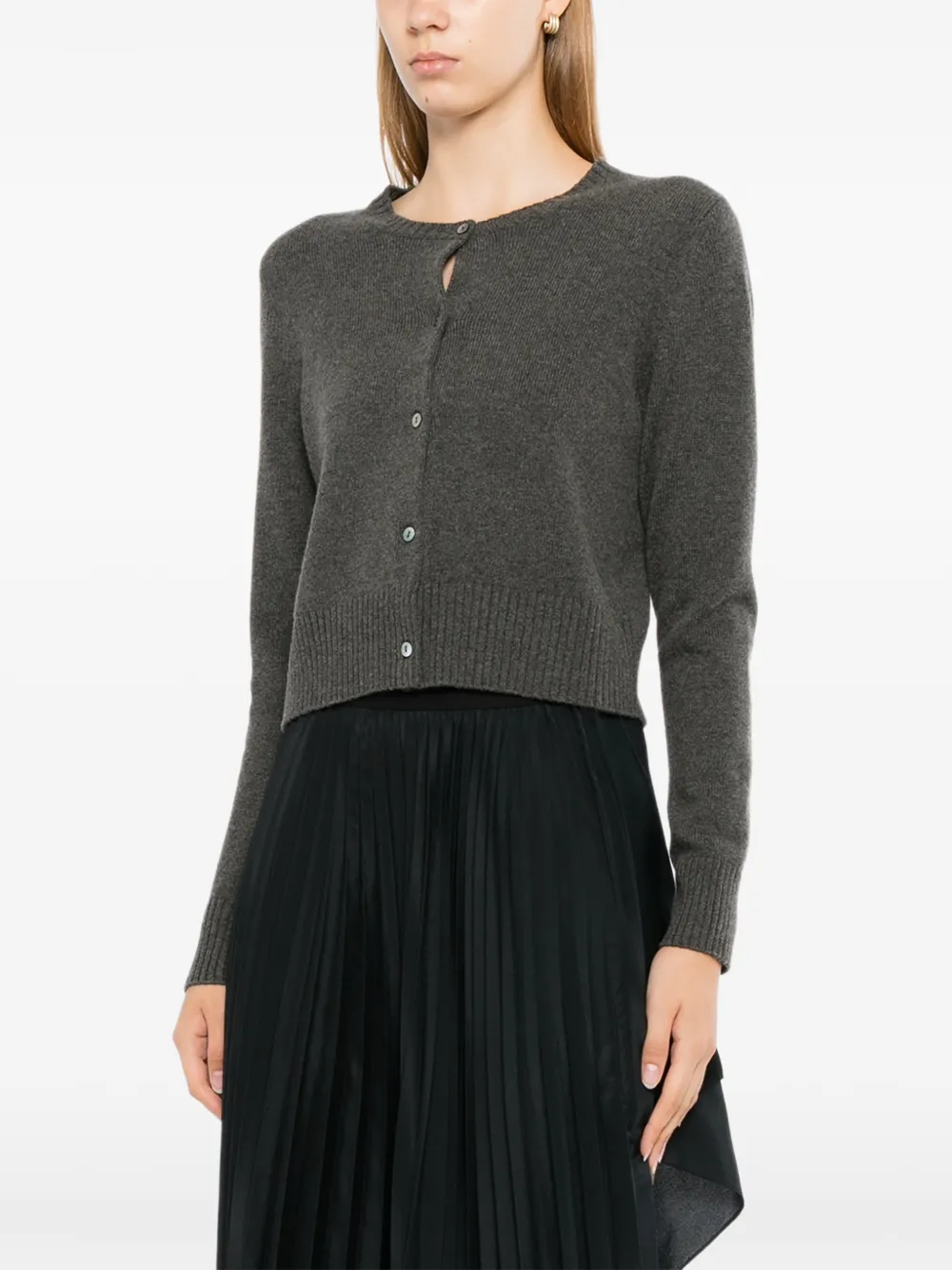 N.Peal Grofgebreid vest Grijs