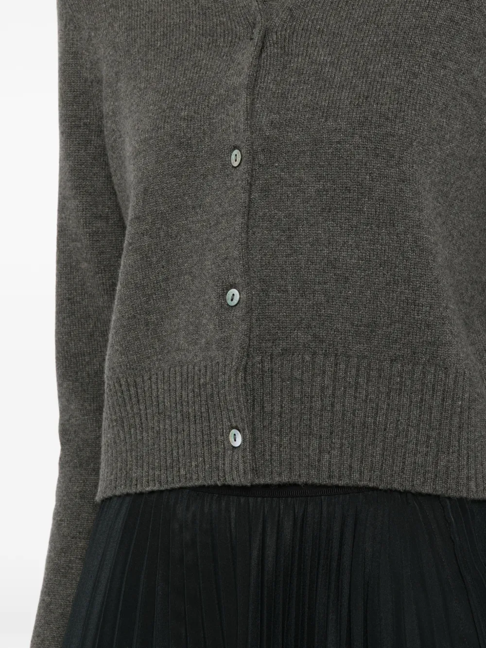 N.Peal Grofgebreid vest Grijs