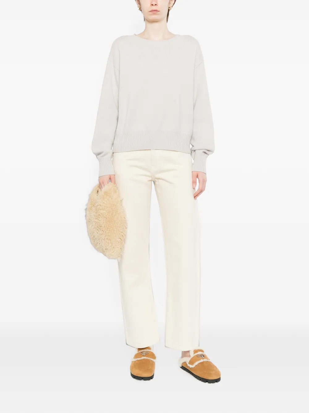 N.Peal Cropped top met boothals Beige