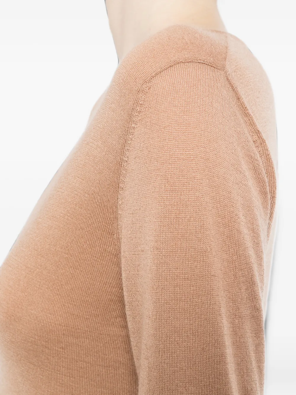 N.Peal Imogen top met V-hals Beige