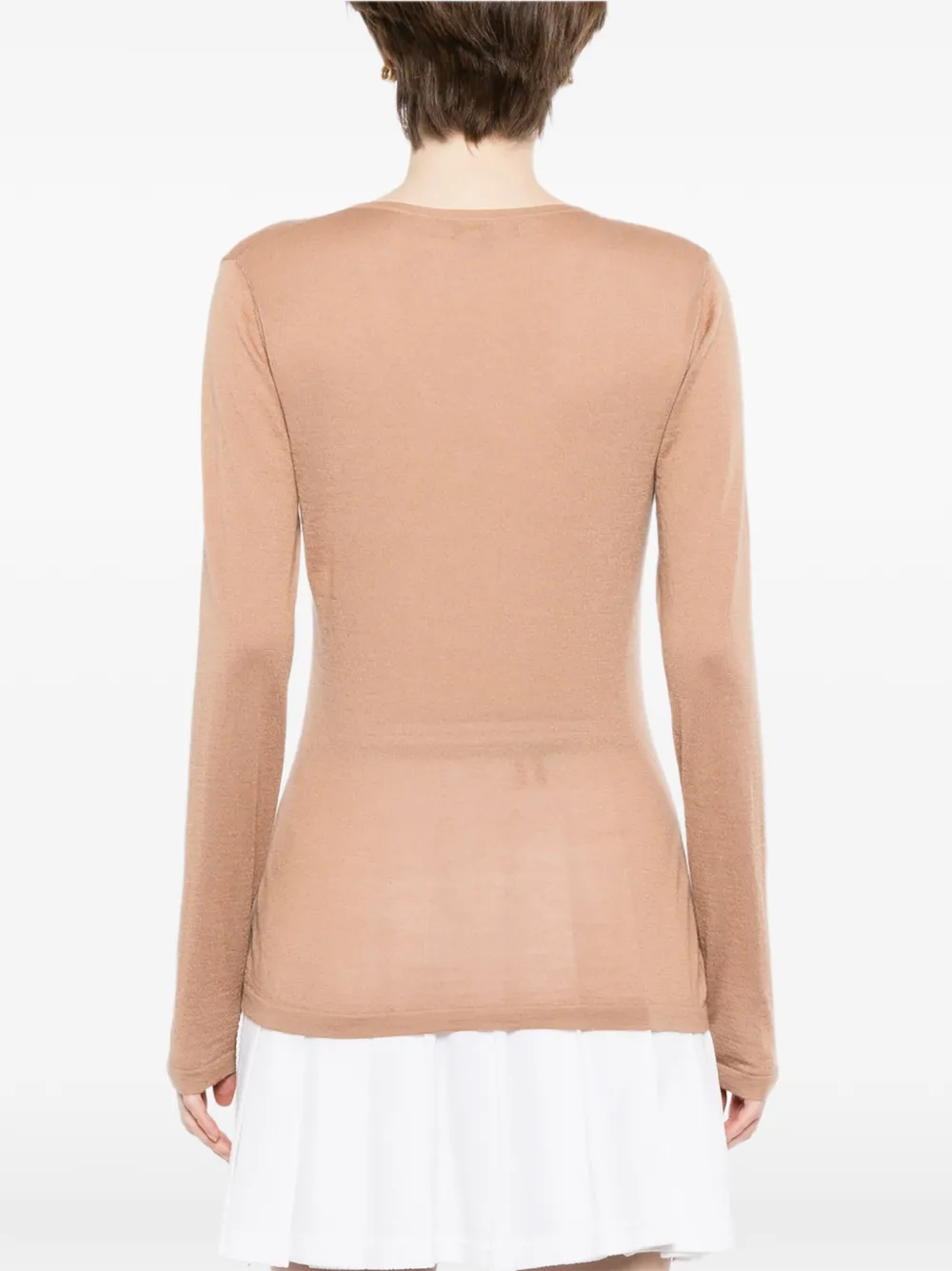 N.Peal Imogen top met V-hals Beige
