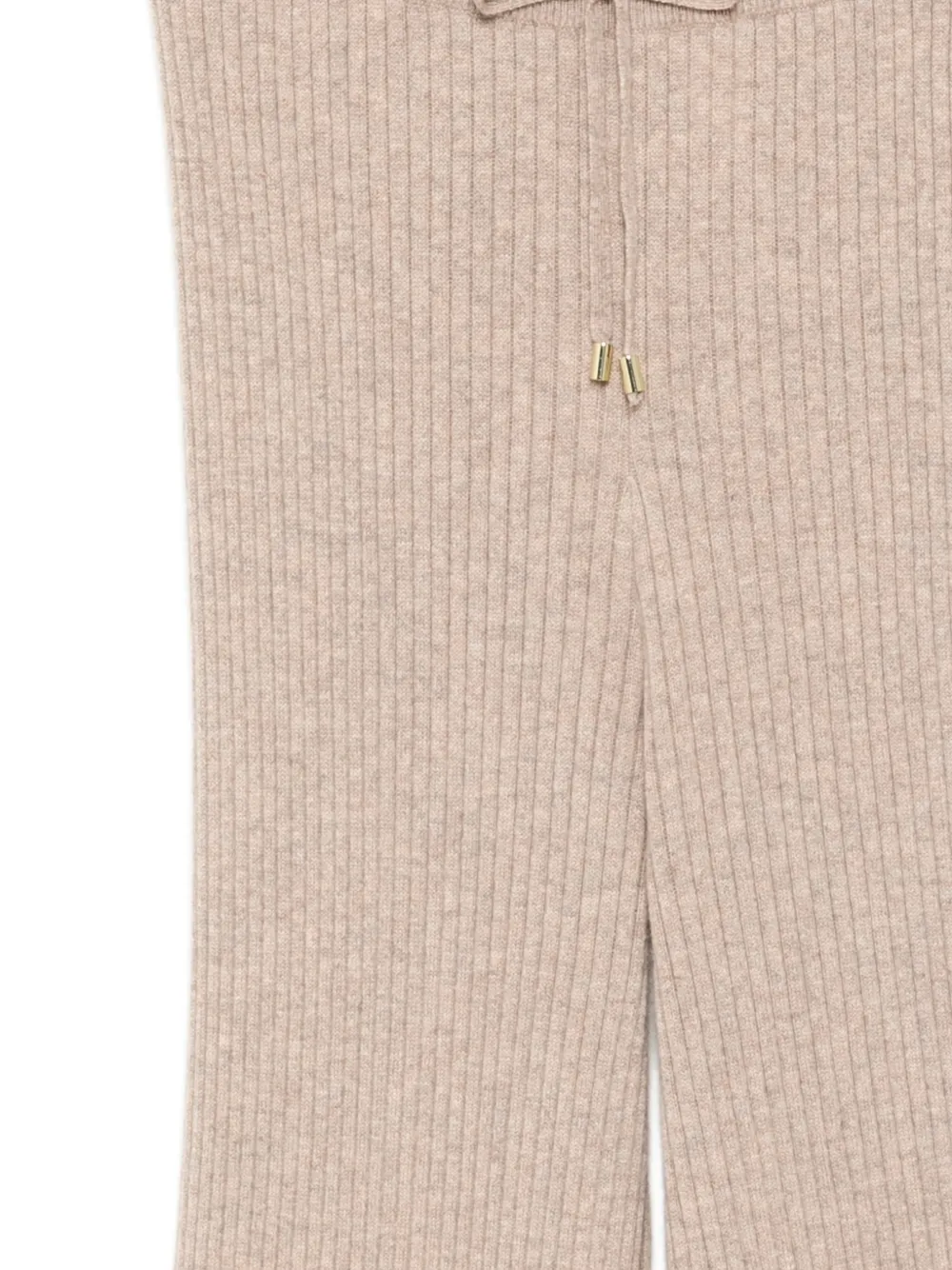 N.Peal Ribgebreide broek Beige