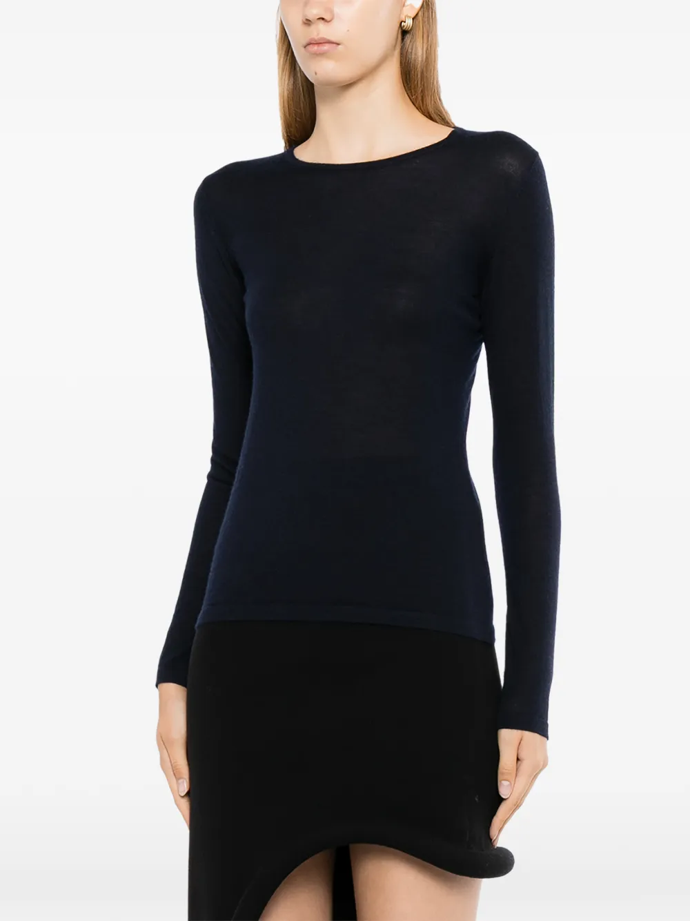 N.Peal Eden top met ronde hals Zwart