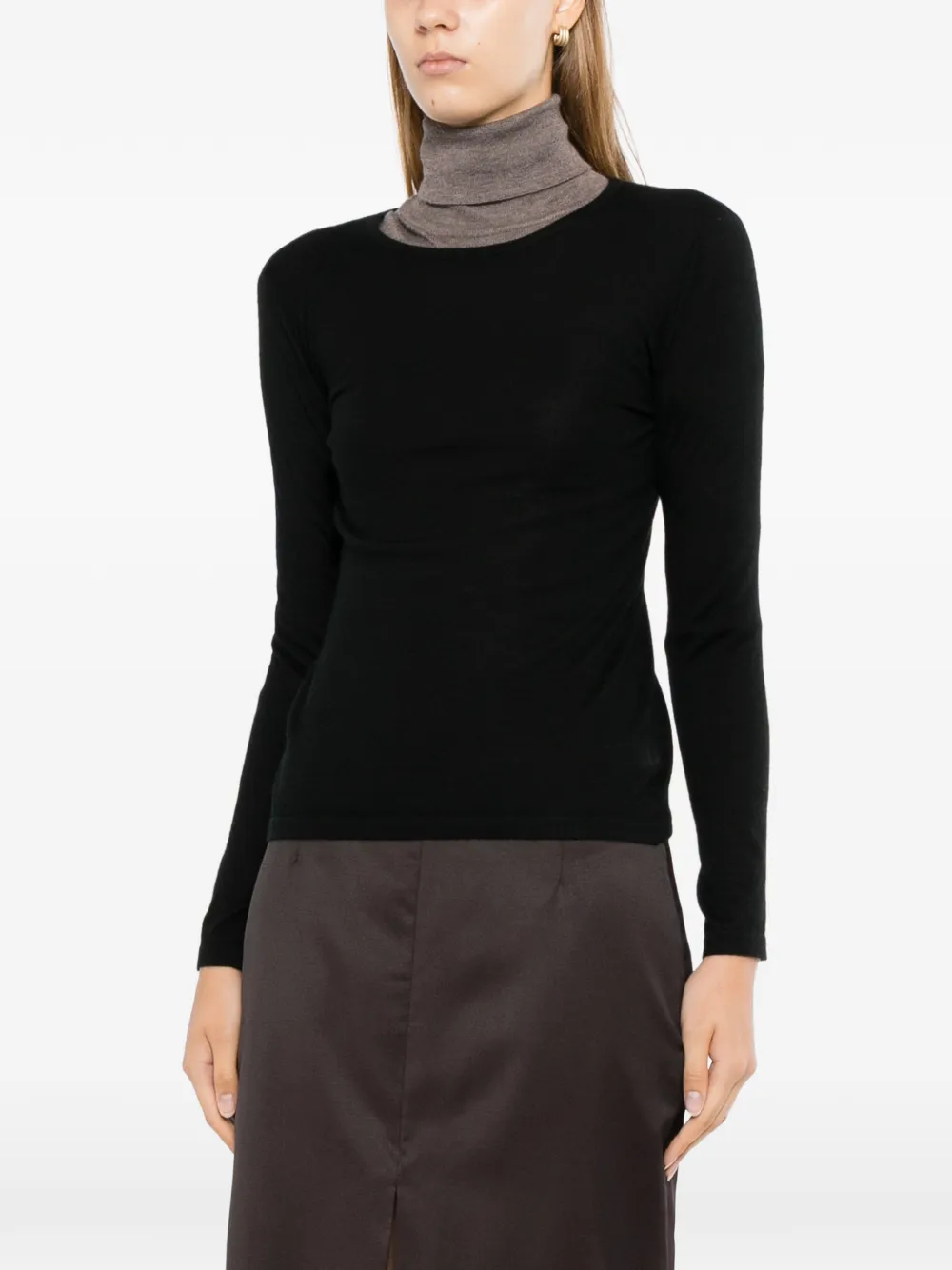N.Peal Eden top met ronde hals Zwart