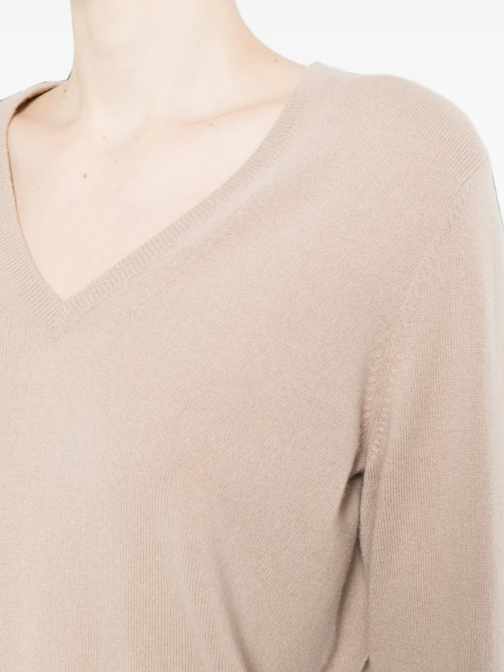 N.Peal Phoebe top met V-hals Beige