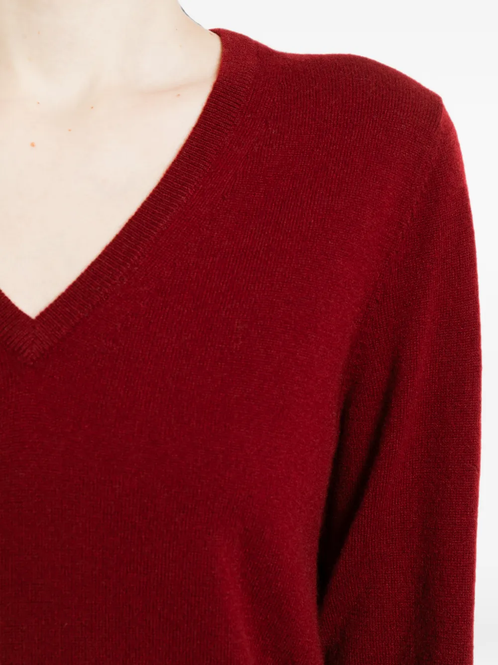 N.Peal Phoebe top met V-hals Rood
