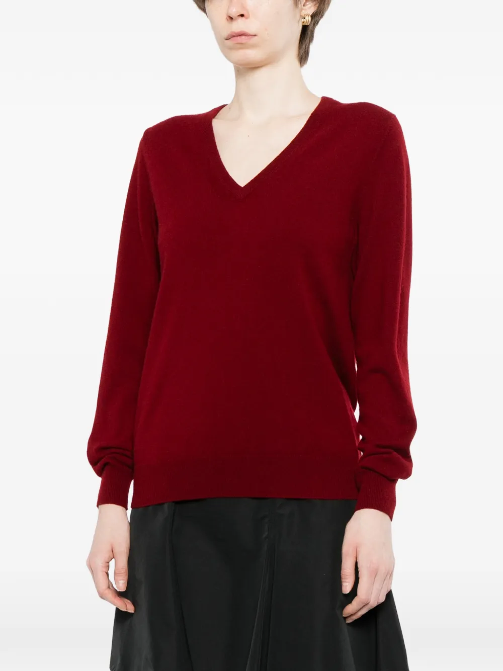 N.Peal Phoebe top met V-hals Rood