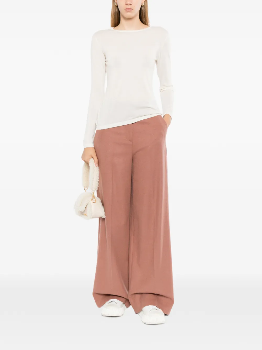 N.Peal T-shirt met ronde hals Beige