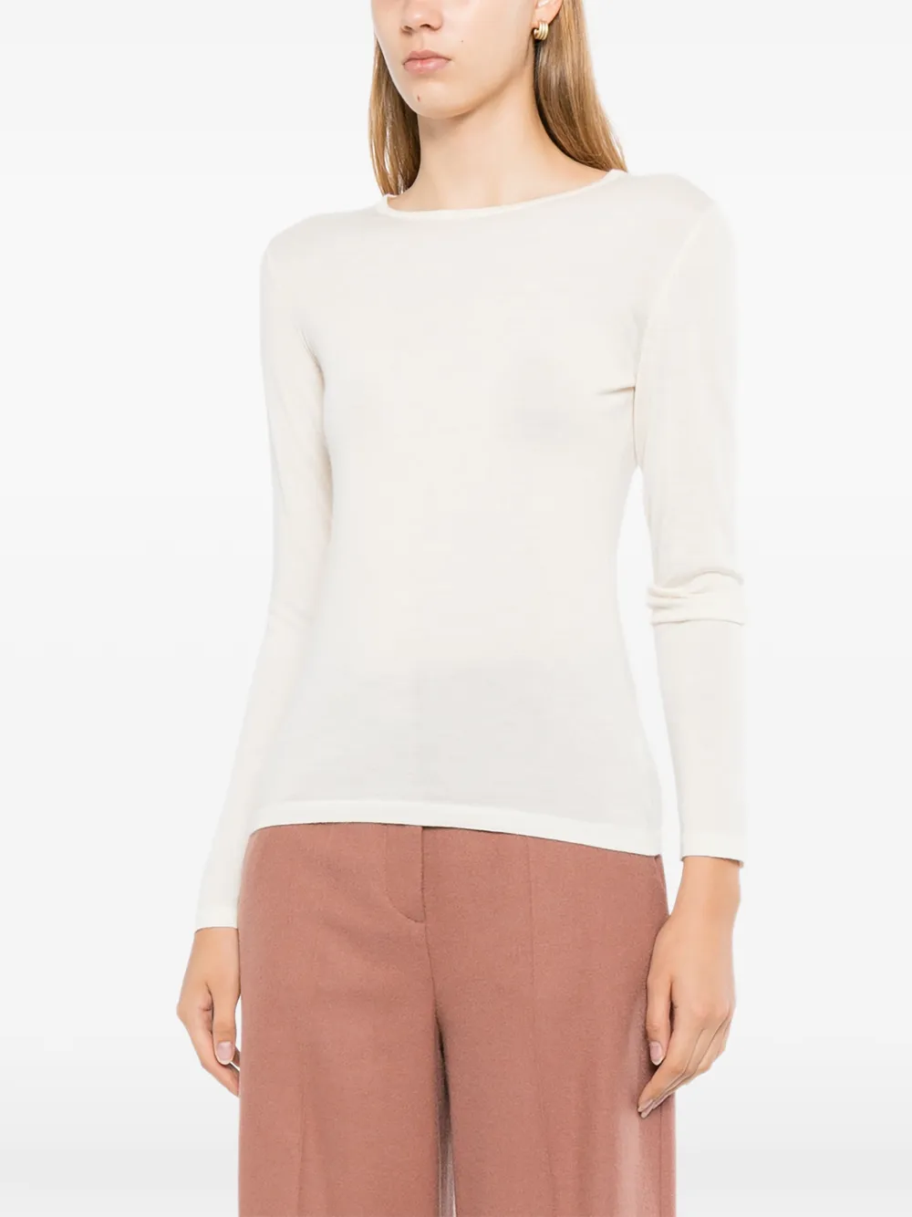 N.Peal T-shirt met ronde hals Beige