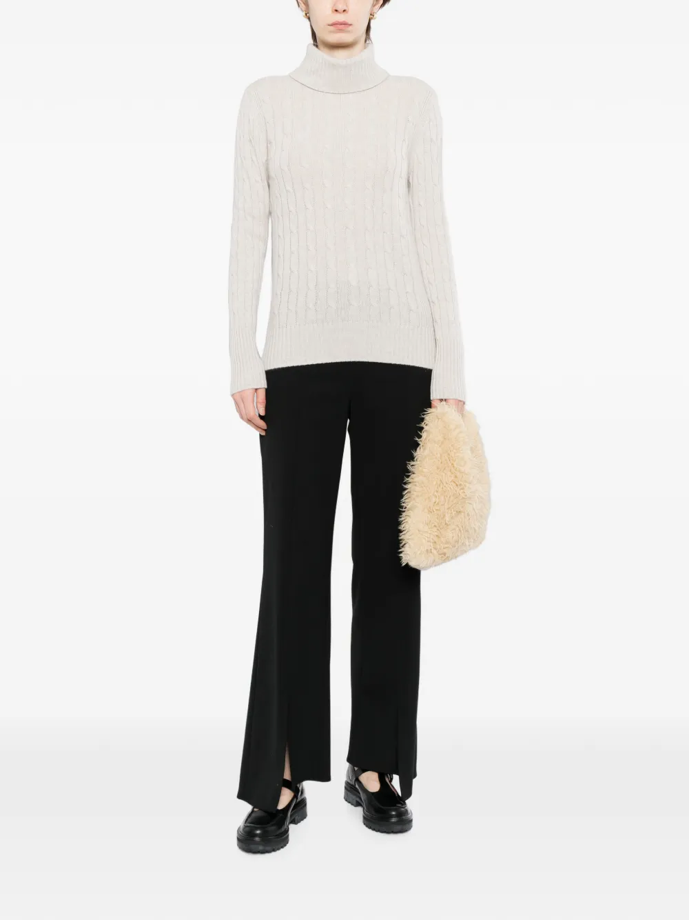 N.Peal Adelyn kabelgebreide top Beige