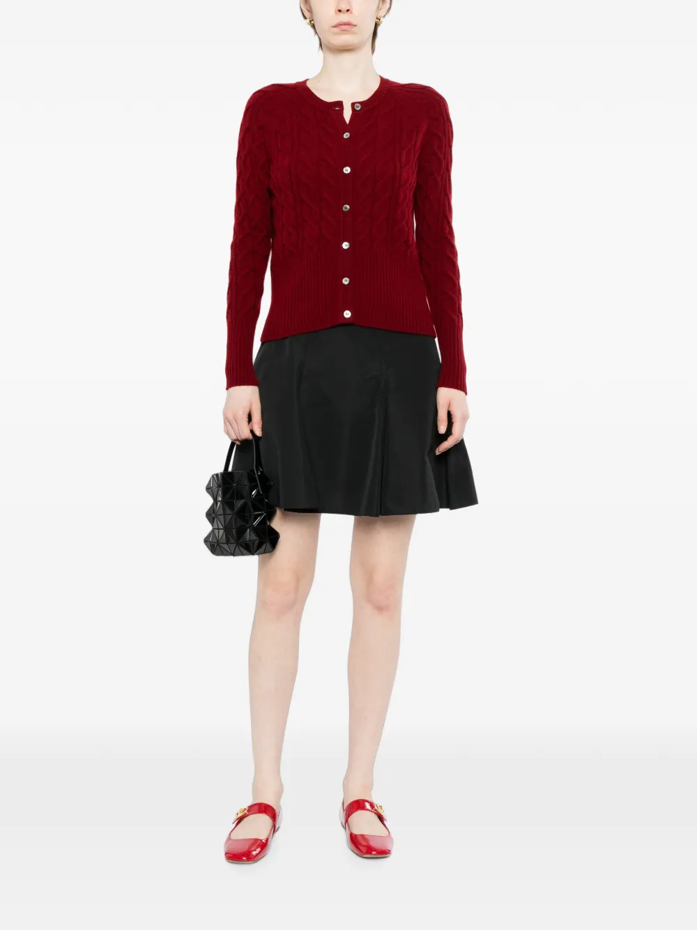 N.Peal Myla kabelgebreid vest Rood