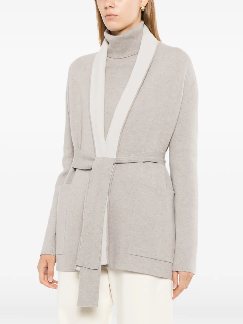 N.Peal Milano vest met ceintuur Grijs