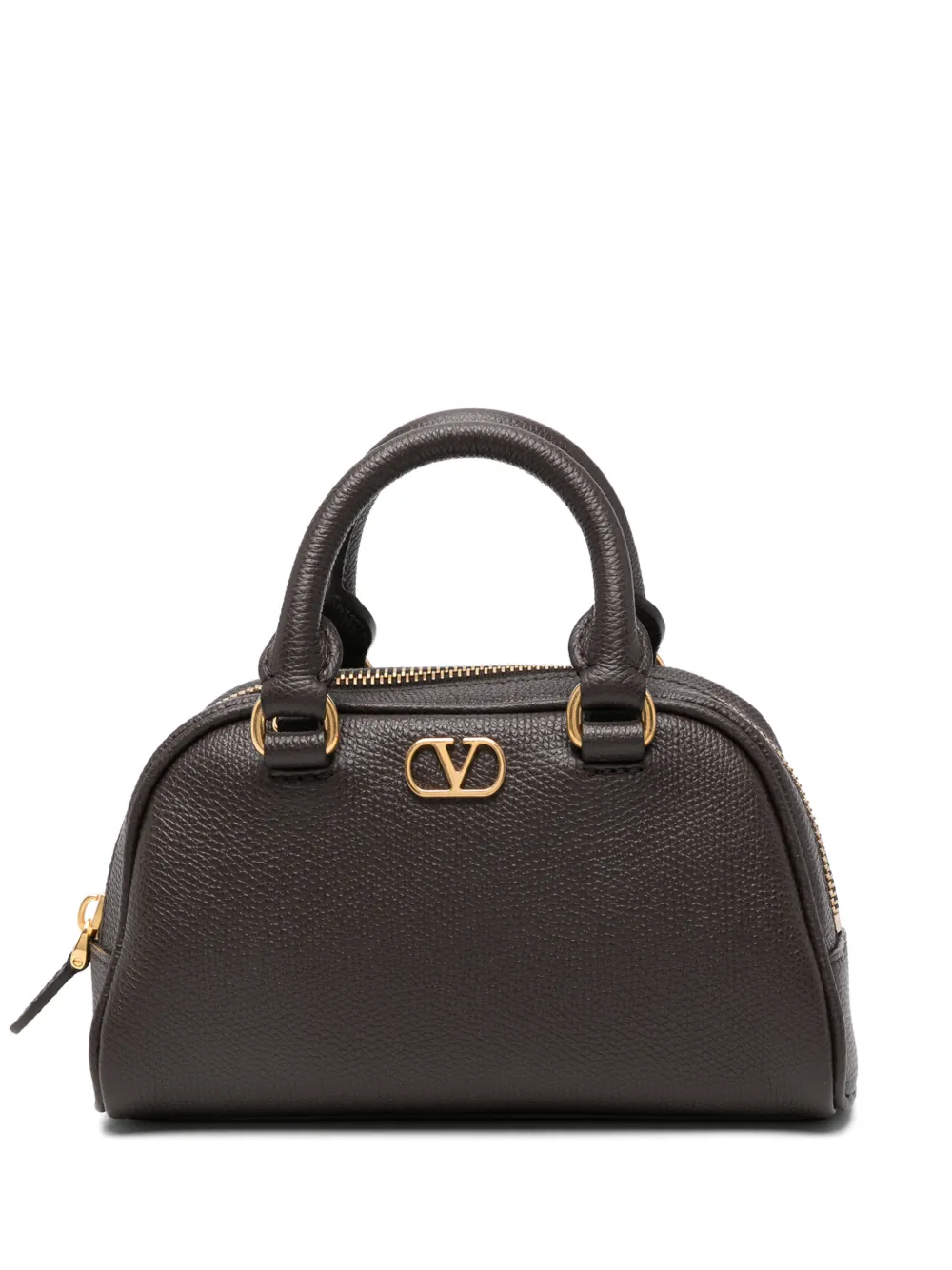 Valentino Garavani mini VLogo leather tote bag - Marrone