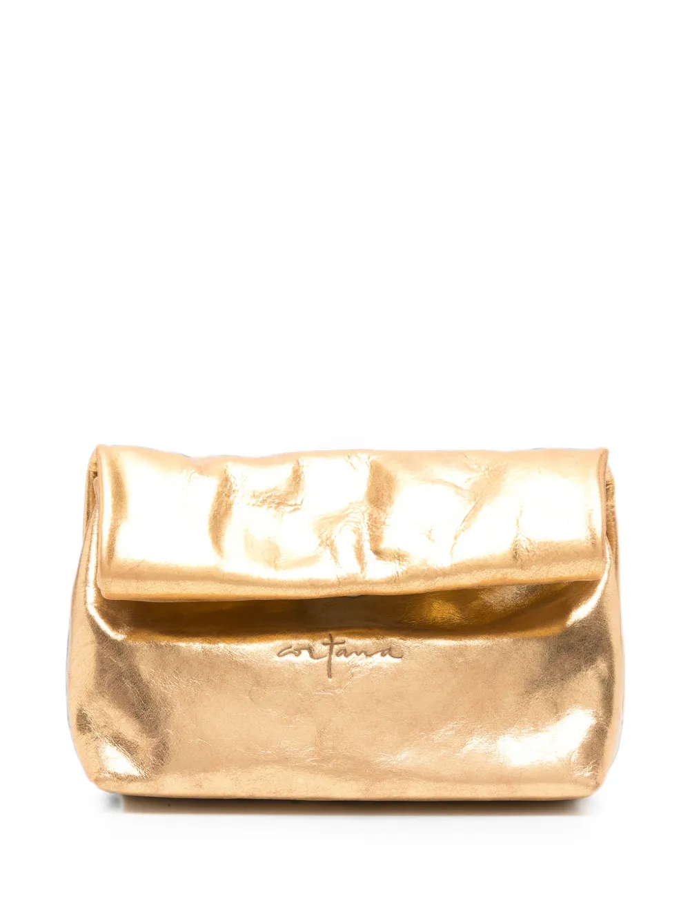 Cortana Delhi metallic-effect clutch bag - Gold