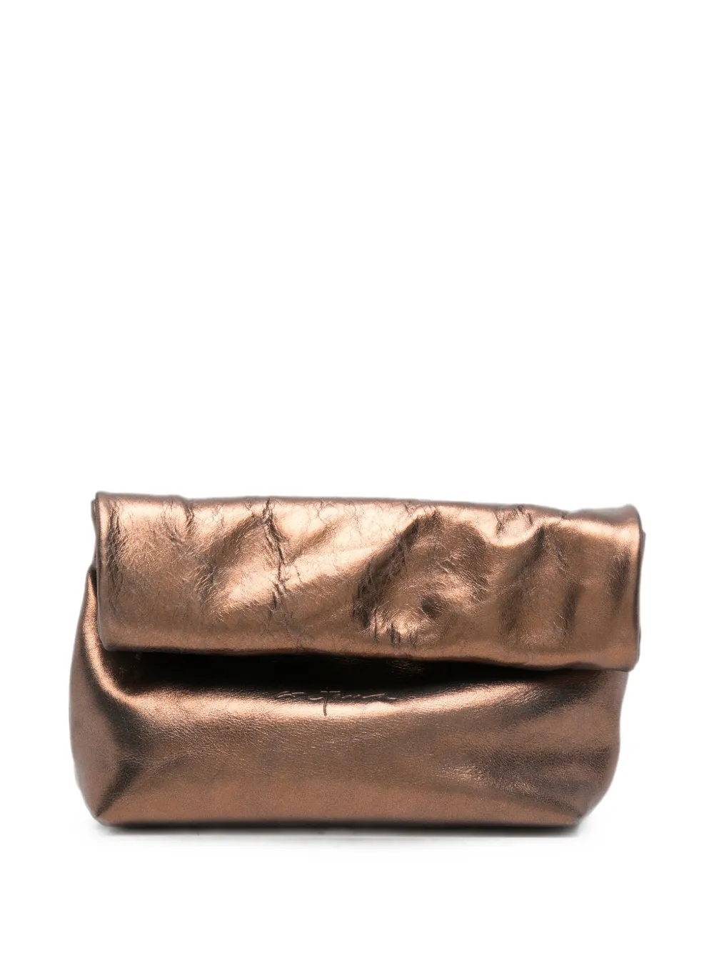 Cortana Clutch Delhi con effetto metallizzato - Marrone