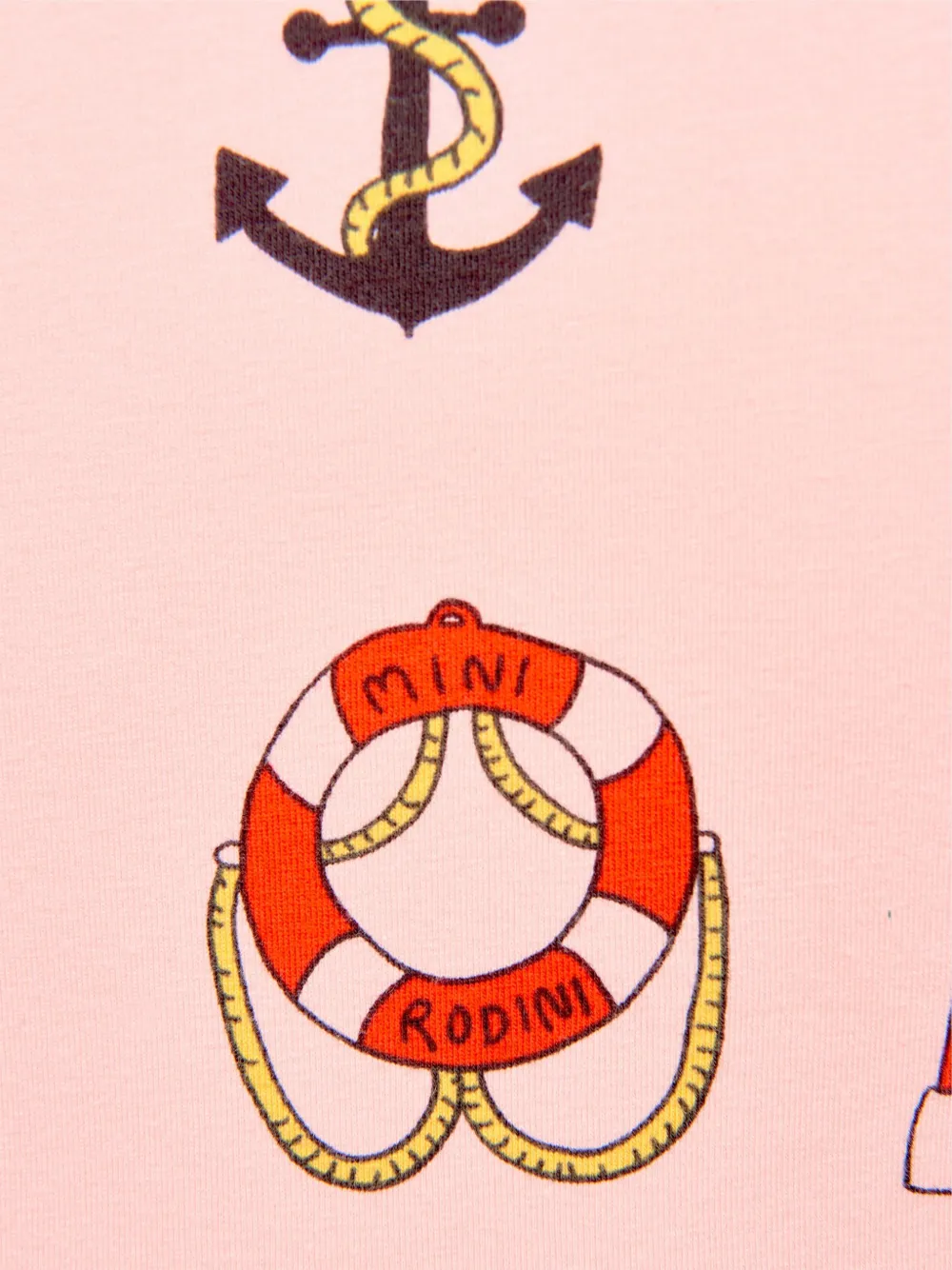Mini Rodini Jurk met lange mouwen en nautische print Roze