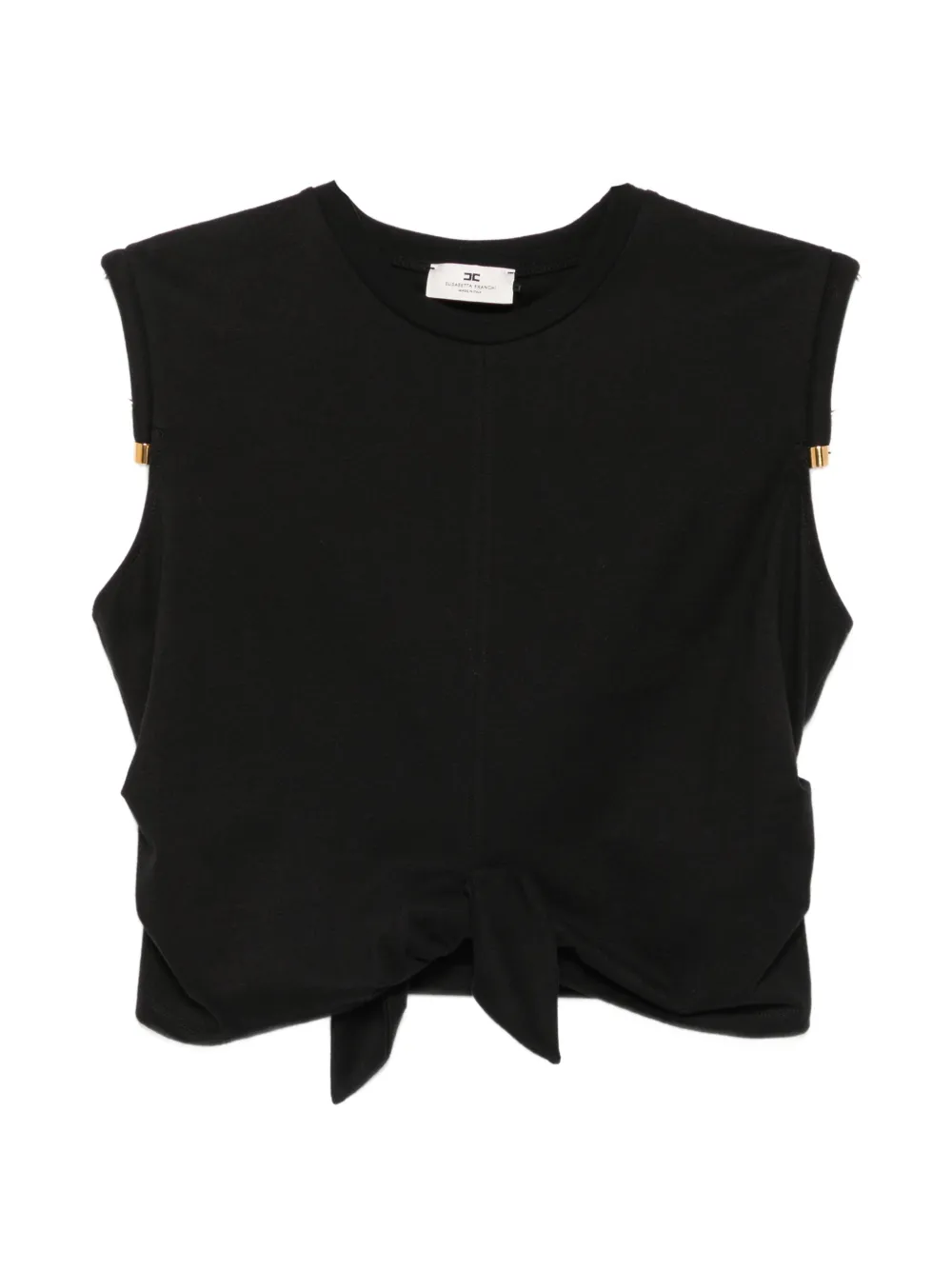Elisabetta Franchi knot-detail sleeveless T-shirt - Schwarz
