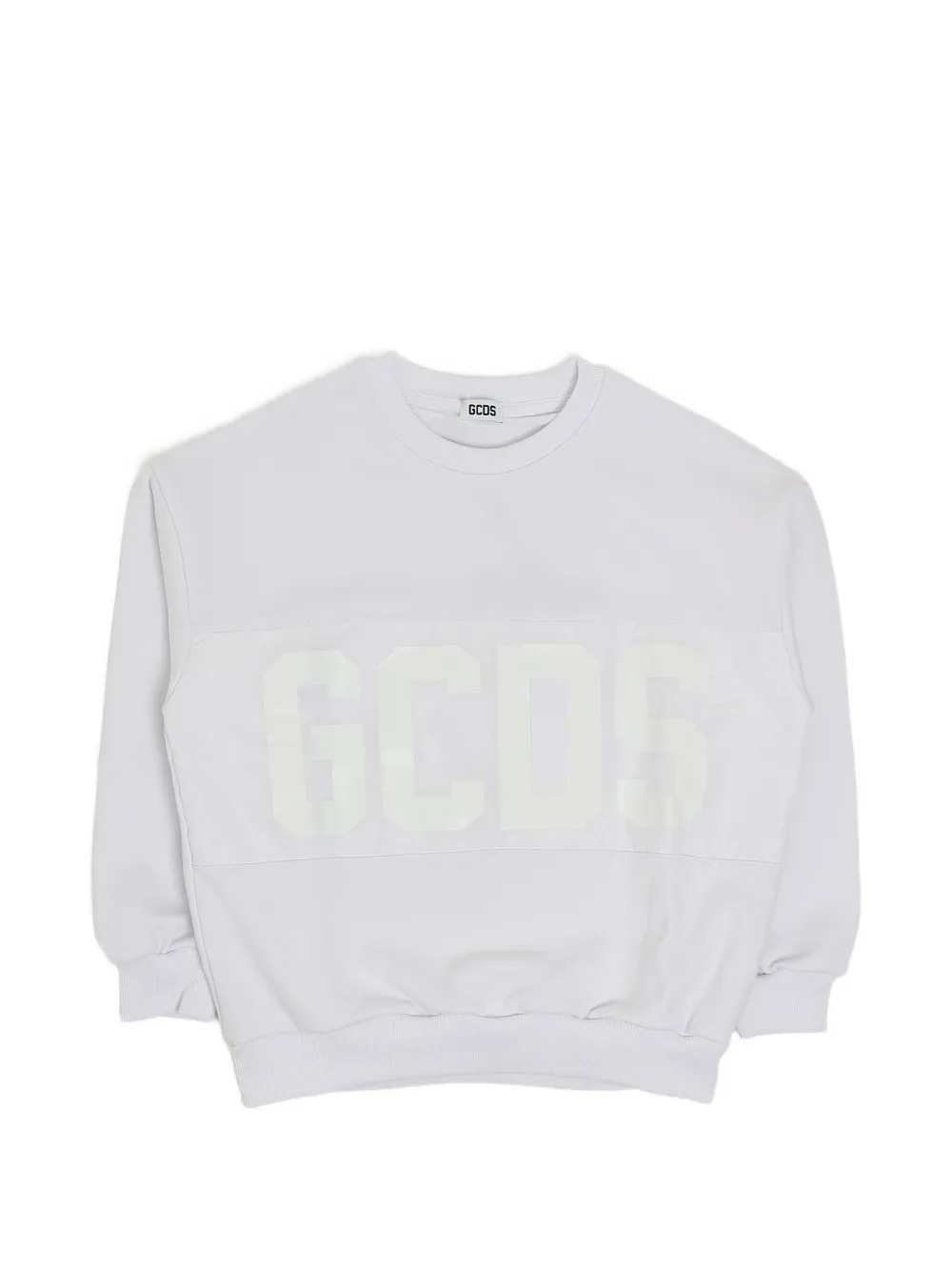 Gcds Kids logo-print panelled sweater - Bianco