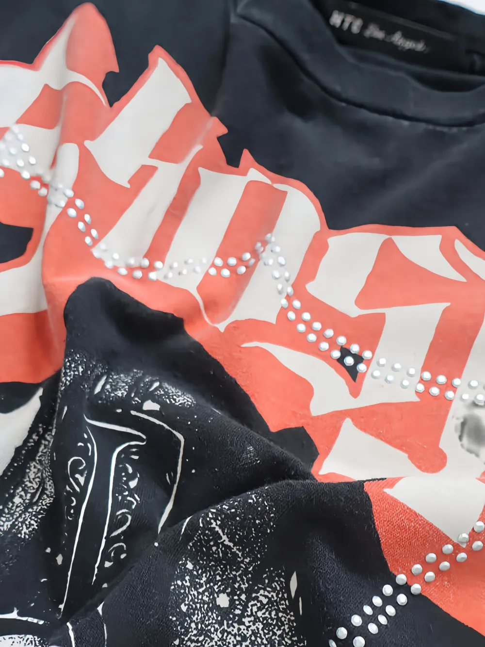 Htc Los Angeles GHOST LUX T-shirt met studs Zwart