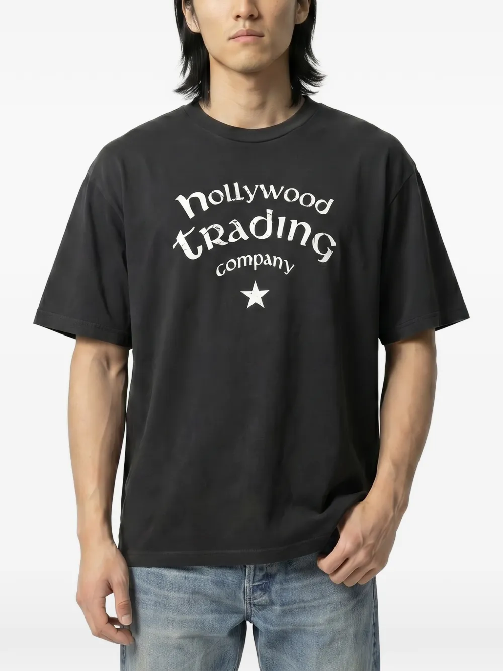 Htc Los Angeles T-shirt met logo-print en ster-patroon Zwart